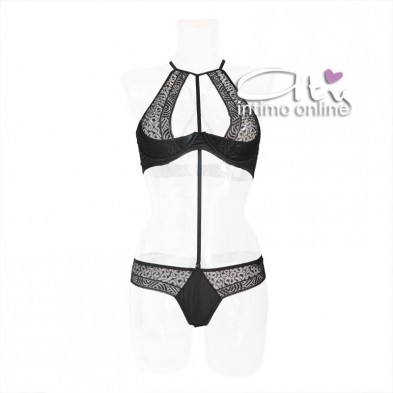 Reggiseno Pushup sexy con string + perizoma hot Passion Scarlet