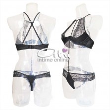 Reggiseno Pushup sexy con string + perizoma hot Passion Scarlet