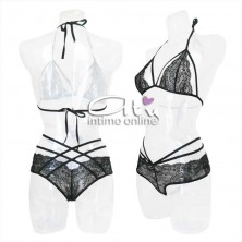 Chilirose intimo donna Reggiseno e panty sexy string CR-4171