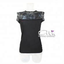 Antonella top sottogiacca elegante modal scollo plissè PRD143