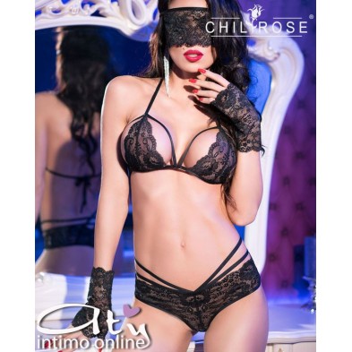 Chilirose intimo donna Reggiseno e panty sexy string CR-4171