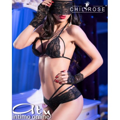 Chilirose intimo donna Reggiseno e panty sexy string CR-4171