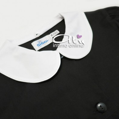 Grembiule bambina scuola elementare Siggi Cielo, Bluette, bianco e Nero