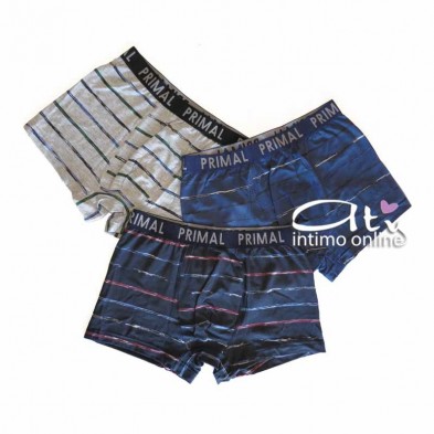 Primal Boxer B250 Tris righe graffiate - mutande uomo