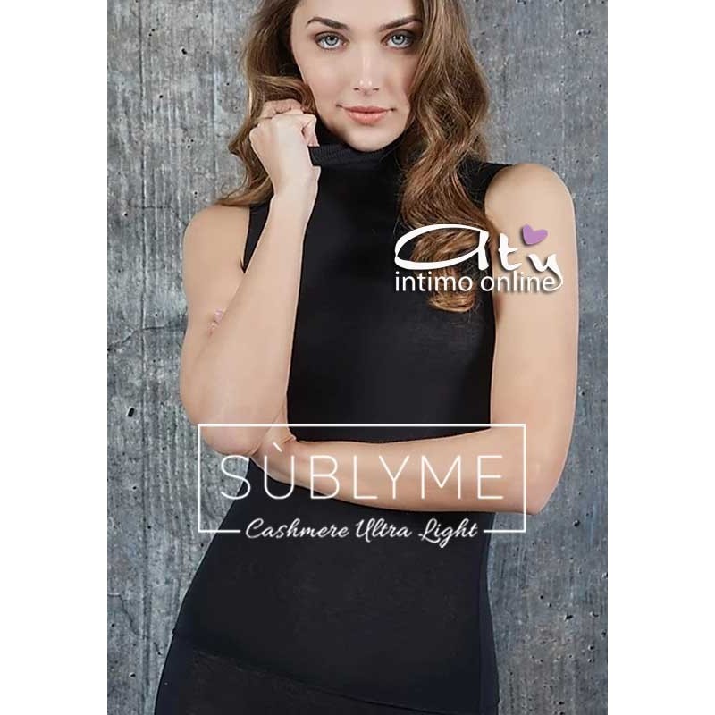 Lupetto donna collo costina senza maniche Sublyme 1422 The luxury cashmere ultra light