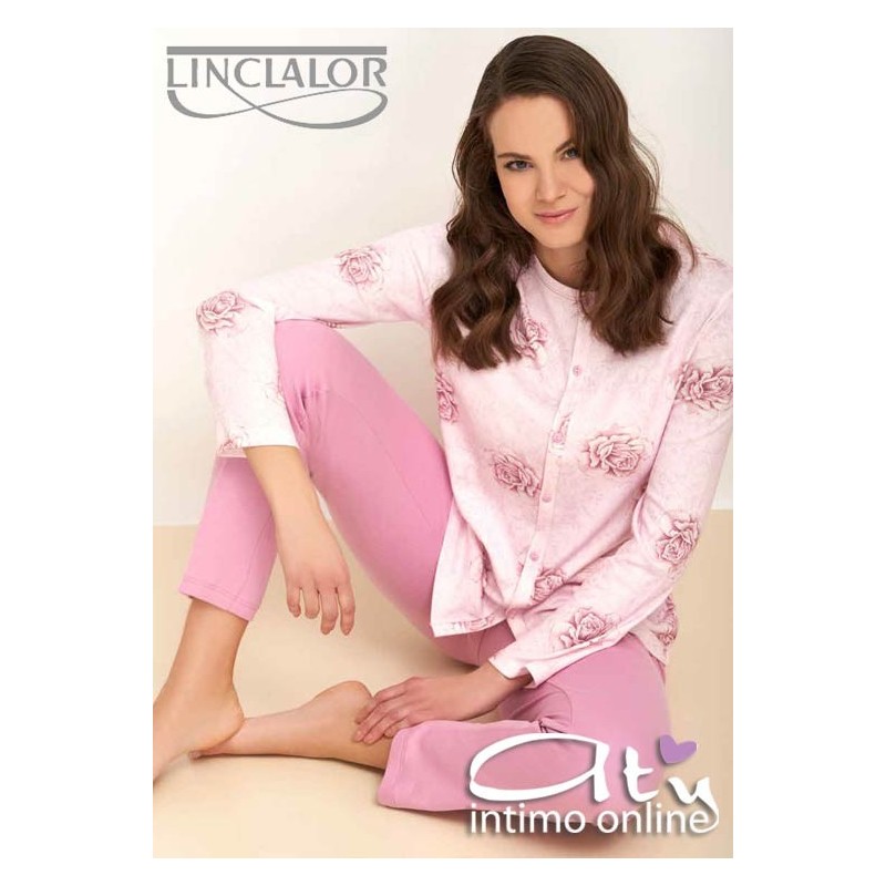 Linclalor pigiama invernale ibisco manica lunga 92741 - intimo notte donna