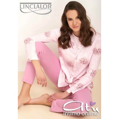 Linclalor pigiama invernale ibisco manica lunga 92741 - intimo notte donna