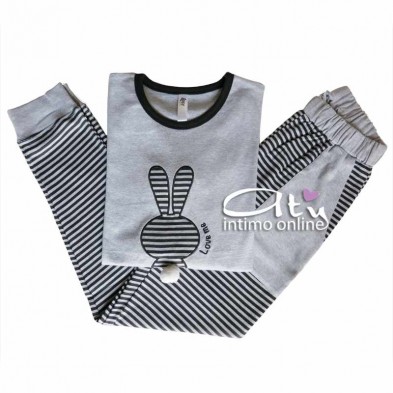 Pigiama donna con righe LoveandBra 28599 invernale