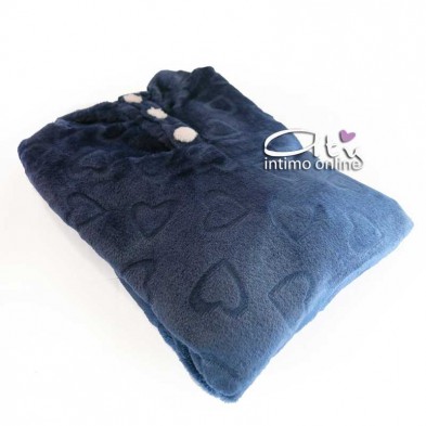 Pigiama da donna in coral panna o Blu con bottoni Infiore Leisure LEI650246