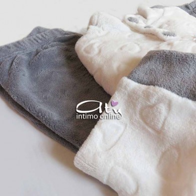 Pigiama da donna in coral panna o Blu con bottoni Infiore Leisure LEI650246