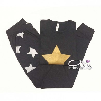 Pigiama Gold Star bi-color LoveandBra 28999 - pigiami donna invernali