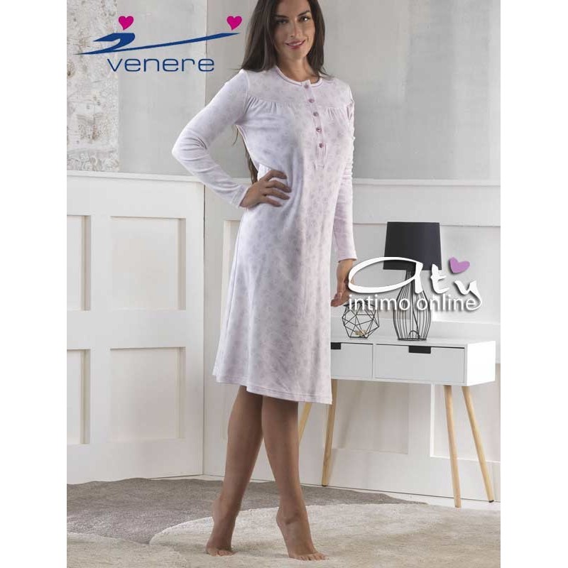 Camicia da notte invernale Venere in cotone confetto 2527