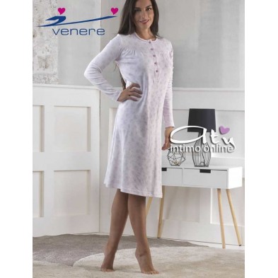 Camicia da notte invernale Venere in cotone confetto 2527