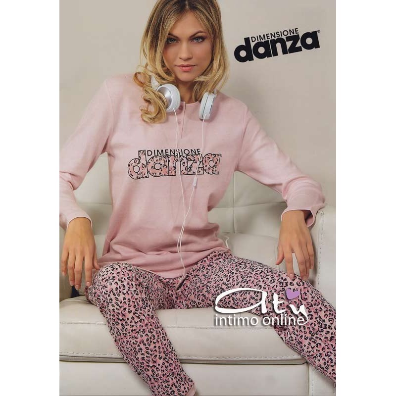 Dimensione Danza Pigiama da donna invernale maculato cipria DD20154