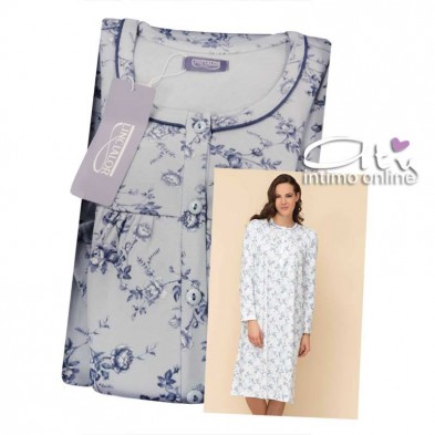 Linclalor camicia da notte lunga color azzurro 92703