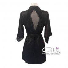 Kimono in raso da camera LivCorsetti Vilanata con perizoma hot - vestaglie da camera