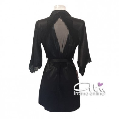 Kimono in raso da camera LivCorsetti Vilanata con perizoma hot - vestaglie da camera