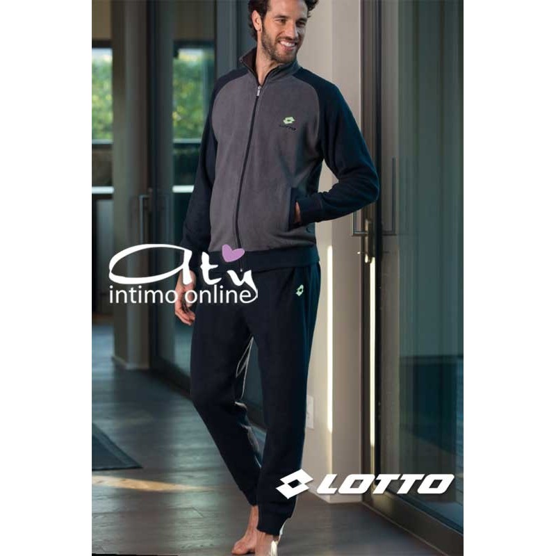 Lotto tuta da casa LA6023 con zip - pigiami uomo invernali