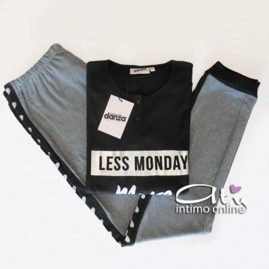 pigiami ragazza - Dimensione Danza Pigiama invernale con cuori argento DD20155