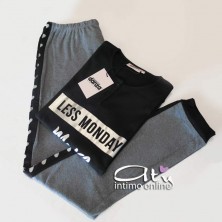 pigiami ragazza - Dimensione Danza Pigiama invernale con cuori argento DD20155