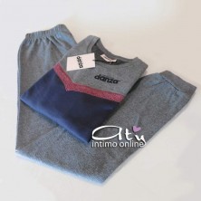 Dimensione Danza Pigiama da donna invernale DD20162 con taglio lancia e pizzo