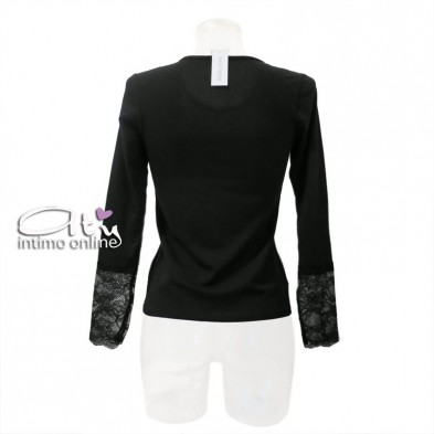 Maglietta prestige MagicDream 8045 con pizzo nero - sottogiacche donna