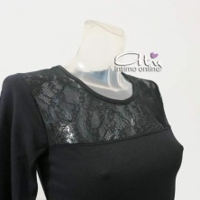 Maglietta prestige MagicDream 8045 con pizzo nero - sottogiacche donna