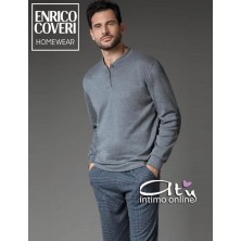 Pigiama Coveri EP5072 Prestige Tartan grigio con toppe - Pigiami invernali