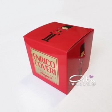 Boxer Natale Rosso e Blu logo oro Enrico Coveri EB1702 - mutande uomo rosse