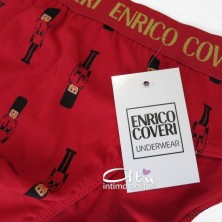 Slip Natale Rosso e Blu logo oro Enrico Coveri ES1702 - mutande intimo uomo