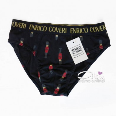 Slip Natale Rosso e Blu logo oro Enrico Coveri ES1702 - mutande intimo uomo