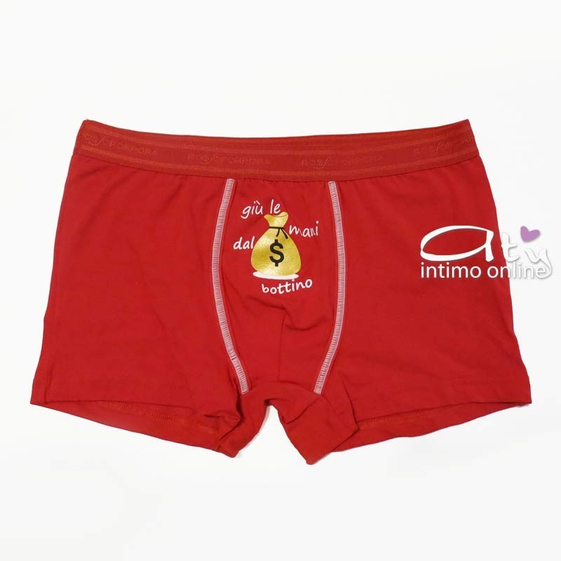 Boxer Rosso bottino oro RossoPorpora intimo NU328