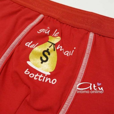 Boxer Rosso bottino oro RossoPorpora intimo NU328