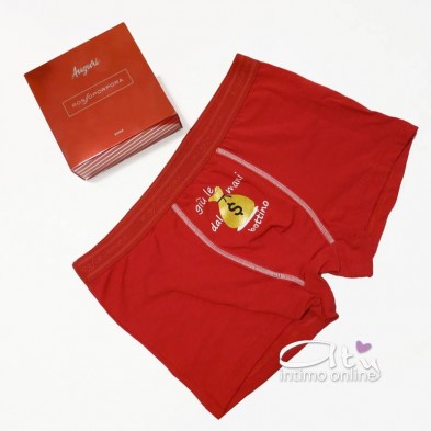Boxer Rosso bottino oro RossoPorpora intimo NU328