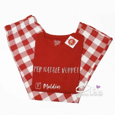 Coveri pigiama invernale rosso Natale da donna EP1312