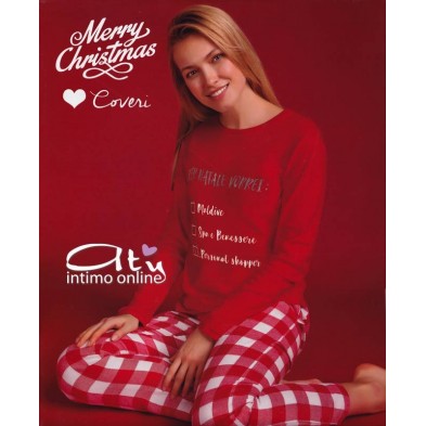 Coveri pigiama invernale rosso Natale da donna EP1312