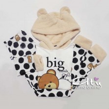 Pigiama con orecchie e tessuto grandi Pois Crazy Farm - pigiama ragazza