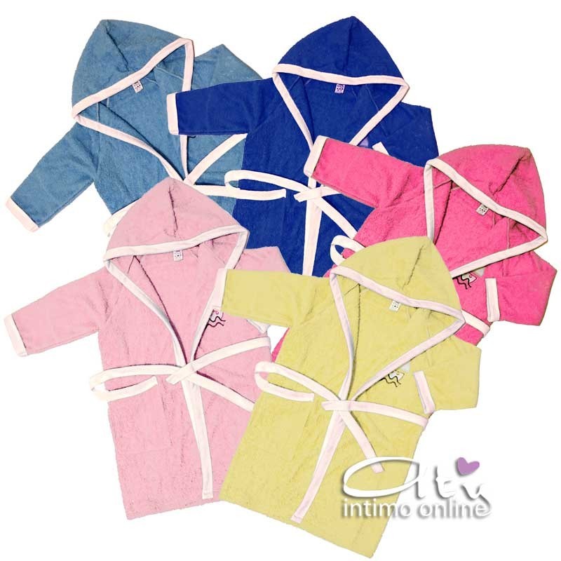 Accappatoio bambina e bambino in spugna da bagno
