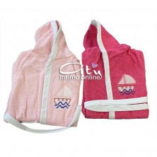 Accappatoio bambina e bambino in spugna da bagno