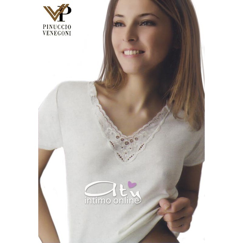 Maglietta manica corta misto lana e cotone interno 352 Pinuccio Venegoni Pack. 3pz