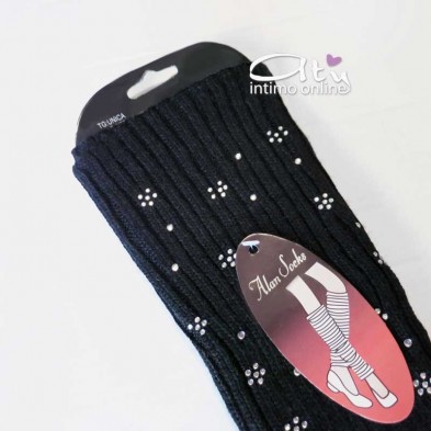 Scaldamuscoli nero con punti luce Alan Socks