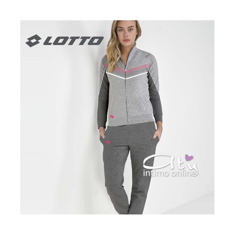 Lotto Tuta in felpa di cotone LA3504 dettagli fucsia - pigiami donna