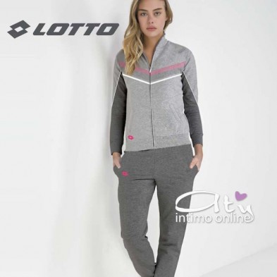 Lotto Tuta in felpa di cotone LA3504 dettagli fucsia - pigiami donna