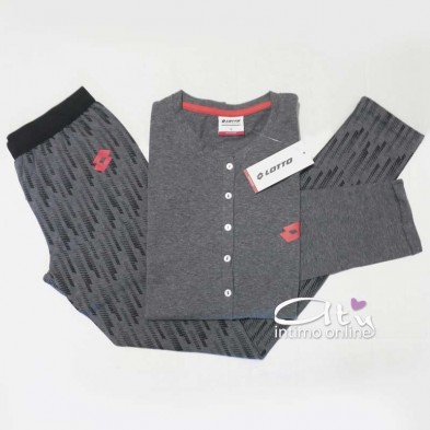 Lotto pigiama con leggings elastico esterno LP3027 grigio - pigiami da donna