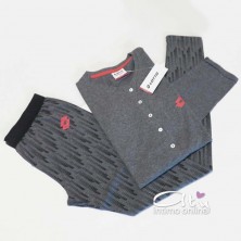 Lotto pigiama con leggings elastico esterno LP3027 grigio - pigiami da donna