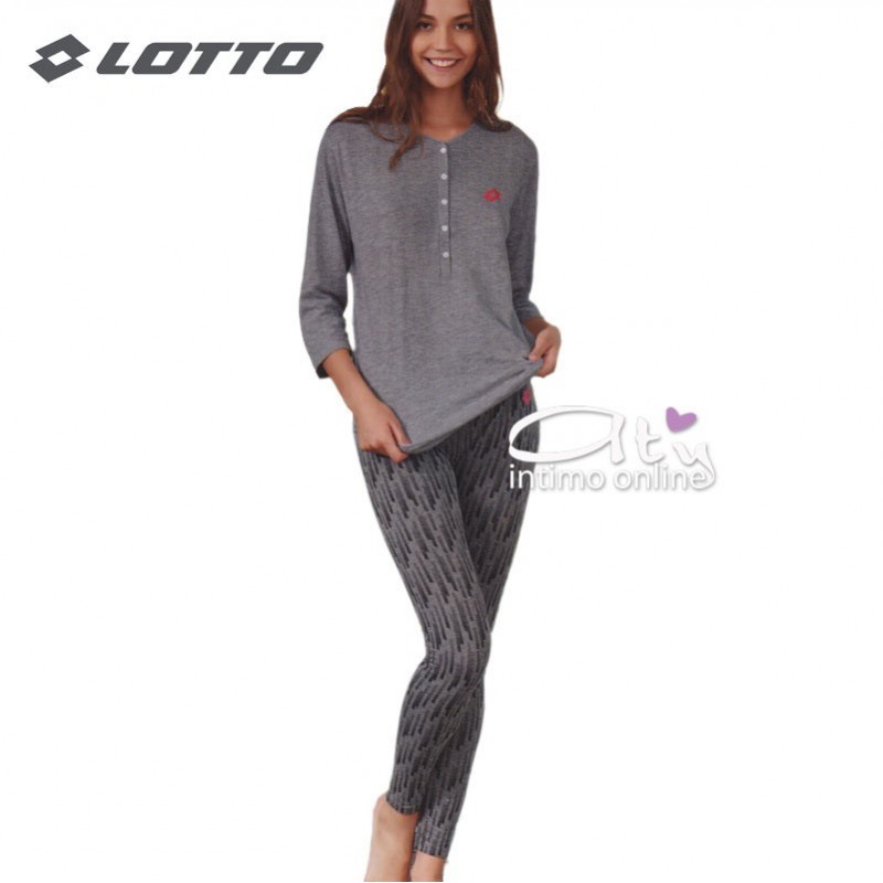 Lotto pigiama con leggings elastico esterno LP3027 grigio - pigiami da donna
