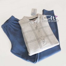 Pigiama invernale da donna Venere con righe glitter 2570