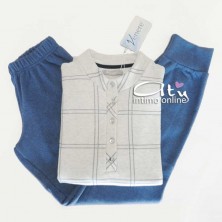 Pigiama invernale da donna Venere con righe glitter 2570