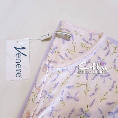 Pigiama estivo donna color confetto con fiori e fiocchi 3019 Venere