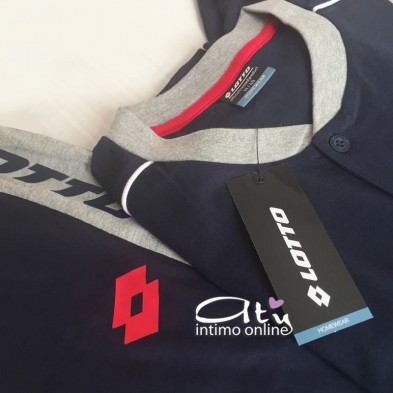 Lotto pigiama estivo uomo LP4053 Blu con logo rosso - pigiami online
